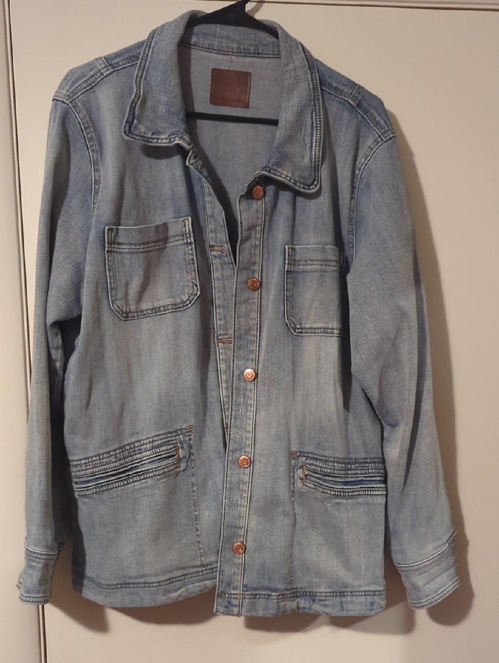 Light Blue Denim Jacket with Patch Pockets